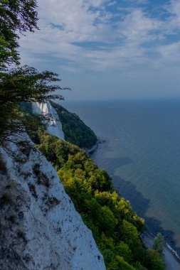 Baltık Denizi 'ndeki güzel Rgen adasındaki tebeşir kayalıkları boyunca keşif turu - Arkona Burnu / Almanya