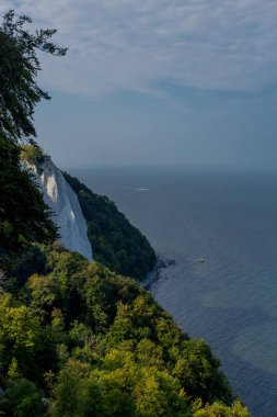Baltık Denizi 'ndeki güzel Rgen adasındaki tebeşir kayalıkları boyunca keşif turu - Arkona Burnu / Almanya