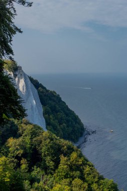 Baltık Denizi 'ndeki güzel Rgen adasındaki tebeşir kayalıkları boyunca keşif turu - Arkona Burnu / Almanya