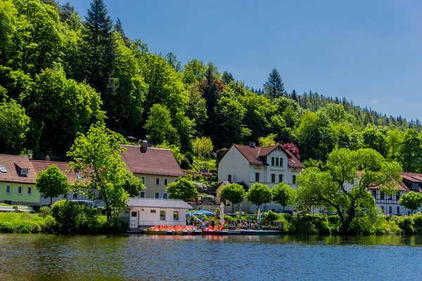 Turistika Kolem Přehrady Hohenwarte Durynského Moře Ziegenrcku Přehrada Hohenwarte Durynsko — Stock fotografie