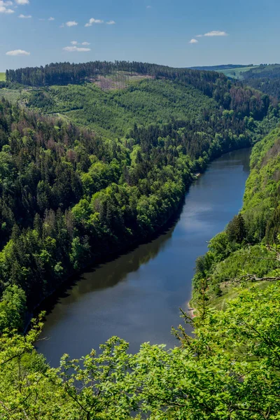 Wanderung Rund Die Talsperre Hohenwarte Thüringer Meer Bei Ziegenrck Hohenwarte — Stockfoto