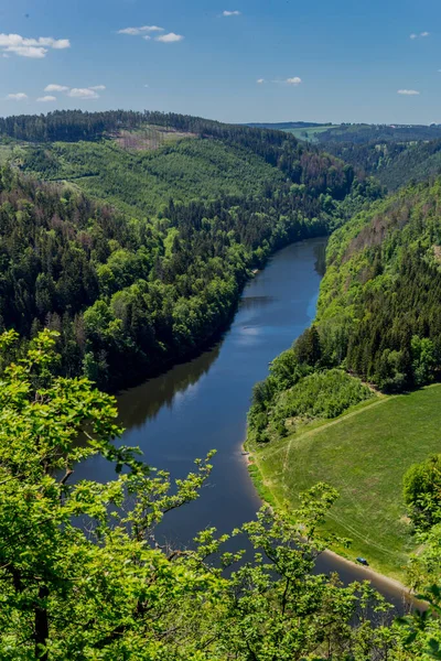 Wanderung Rund Die Talsperre Hohenwarte Thüringer Meer Bei Ziegenrck Hohenwarte — Stockfoto