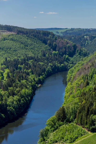 Wanderung Rund Die Talsperre Hohenwarte Thüringer Meer Bei Ziegenrck Hohenwarte — Stockfoto