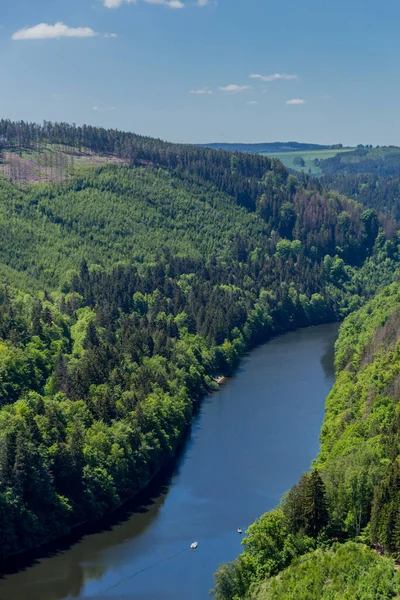 Wanderung Rund Die Talsperre Hohenwarte Thüringer Meer Bei Ziegenrck Hohenwarte — Stockfoto