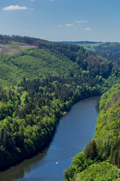 Wanderung Rund Die Talsperre Hohenwarte Thüringer Meer Bei Ziegenrck Hohenwarte — Stockfoto