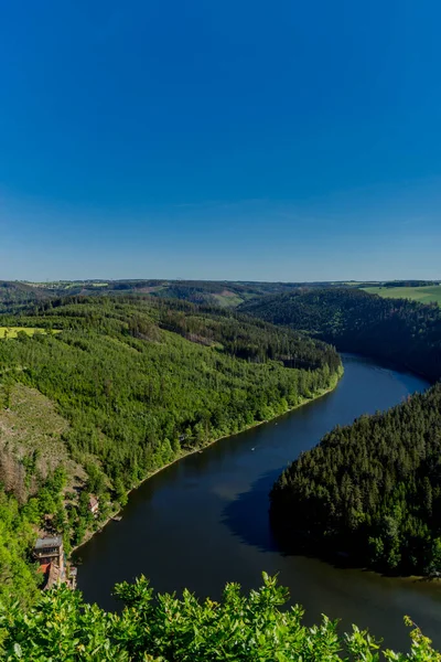 Wanderung Rund Die Talsperre Hohenwarte Thüringer Meer Bei Ziegenrck Hohenwarte — Stockfoto