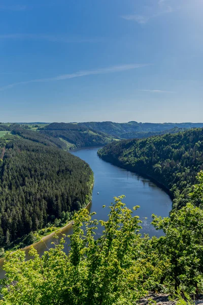 Vandra Runt Hohenwarte Dammen Vid Thüringen Nära Ziegenrck Hohenwarte Dammen — Stockfoto