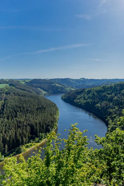 Wanderung Rund Die Talsperre Hohenwarte Thüringer Meer Bei Ziegenrck Hohenwarte — Stockfoto