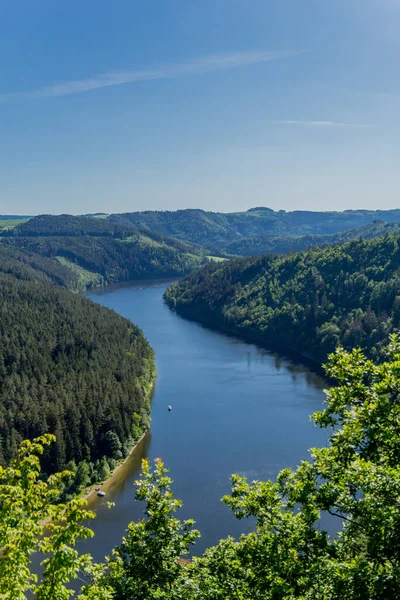 Wanderung Rund Die Talsperre Hohenwarte Thüringer Meer Bei Ziegenrck Hohenwarte — Stockfoto