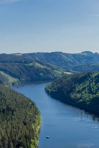 Wanderung Rund Die Talsperre Hohenwarte Thüringer Meer Bei Ziegenrck Hohenwarte — Stockfoto