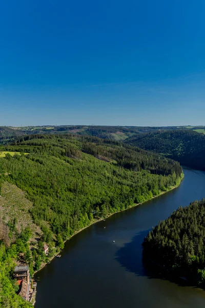 Wanderung Rund Die Talsperre Hohenwarte Thüringer Meer Bei Ziegenrck Hohenwarte — Stockfoto