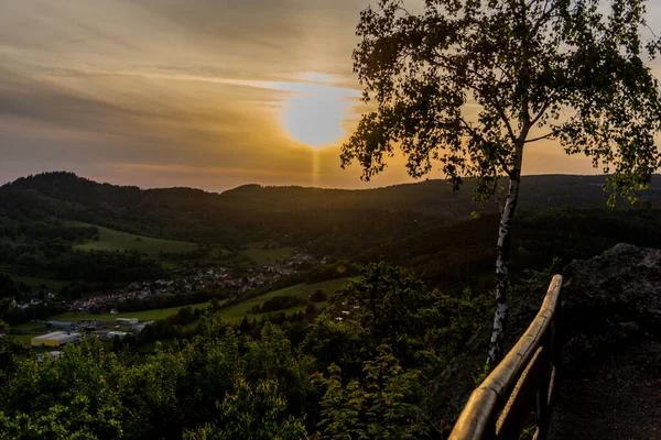 Thringer Wald Thuringia Almanya Nın Thringer Ormanı Ndaki Akşam Atmosferinin — Stok fotoğraf