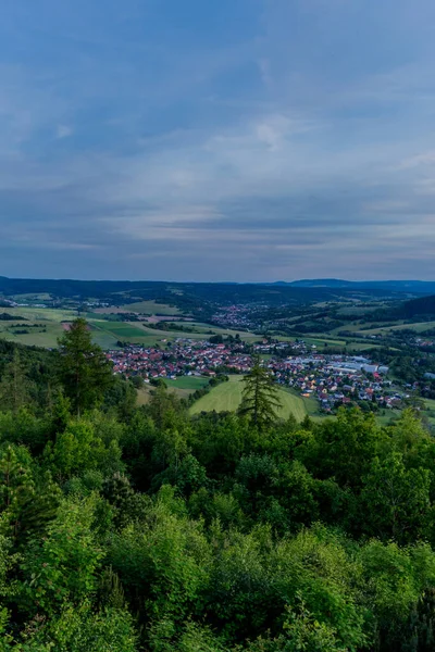 Ciesz Się Wieczorną Atmosferą Lesie Turyngii Thringer Wald Turyngia Niemcy — Zdjęcie stockowe