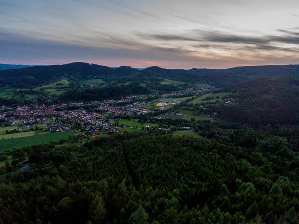 Desfrute Atmosfera Noturna Floresta Turíngia Thringer Wald Turíngia Alemanha — Fotografia de Stock