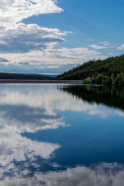 Tambach-Dietharz yakınlarındaki Thüringen Ormanı 'ndaki dar su barajında yürüyüş - Almanya