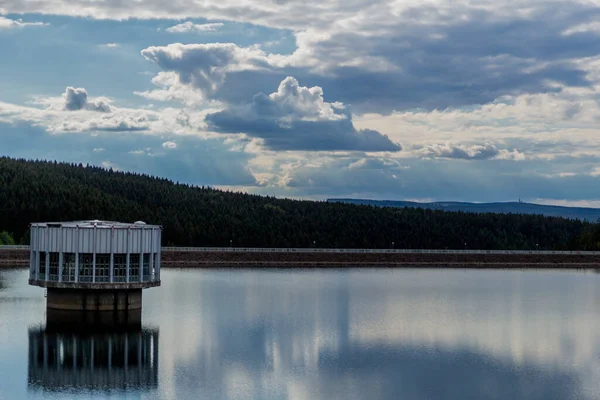 Hike around narrow water dam in the Thuringian Forest near Tambach-Dietharz - Germany