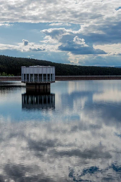 Hike around narrow water dam in the Thuringian Forest near Tambach-Dietharz - Germany