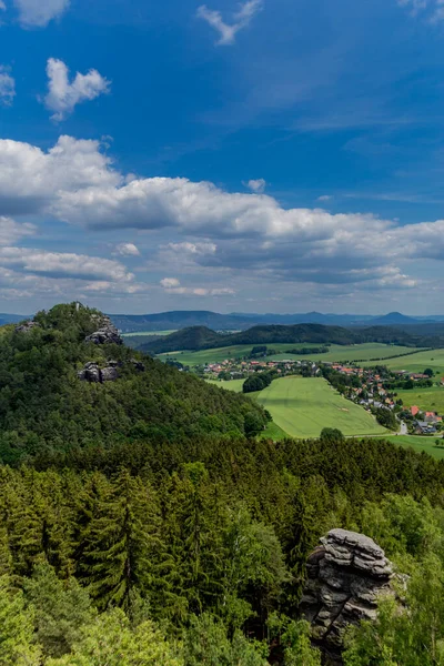 Excursão Exploração Através Saxão Suíço Lugares Difensivos Saxônia Alemanha — Fotografia de Stock