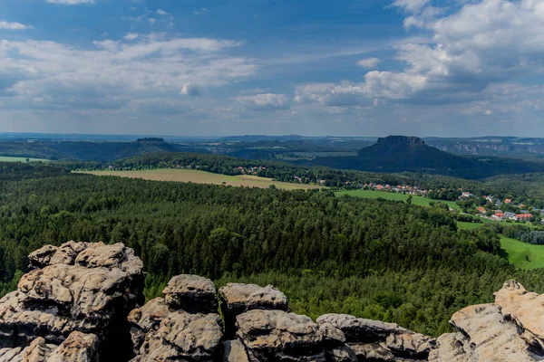 Exploration Tour Přes Saxon Švýcarsko Různých Místech Sasko Německo — Stock fotografie