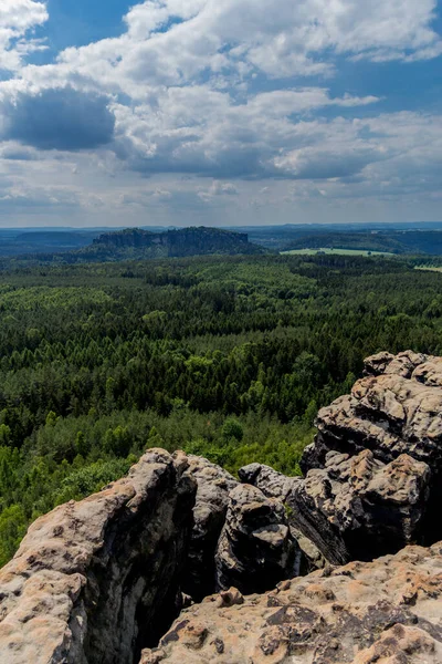 Exploration Tour Přes Saxon Švýcarsko Různých Místech Sasko Německo — Stock fotografie