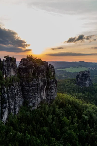 Excursão Exploração Através Saxão Suíço Lugares Difensivos Saxônia Alemanha — Fotografia de Stock