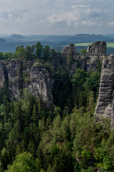 Exploration Tour Saxon Switzerland Diffenrent Places Saxony Germany — стокове фото