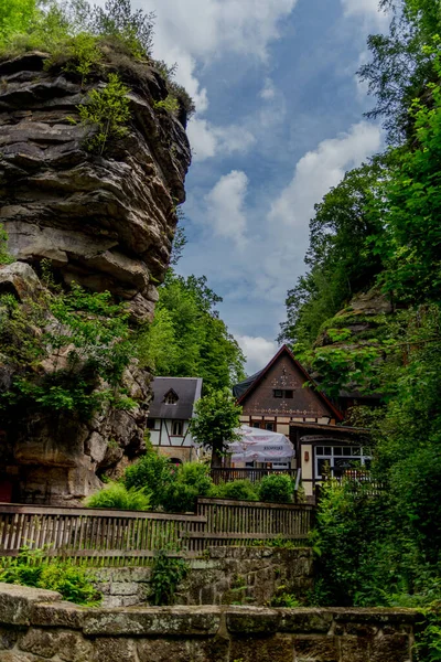 Recorrido Exploración Por Suiza Saxon Lugares Diffenrentes Sajonia Alemania — Foto de Stock