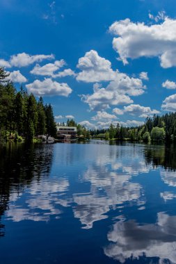 Güneşli bir yaz günü Fichtelgebirge - Bischofsgruen / Almanya