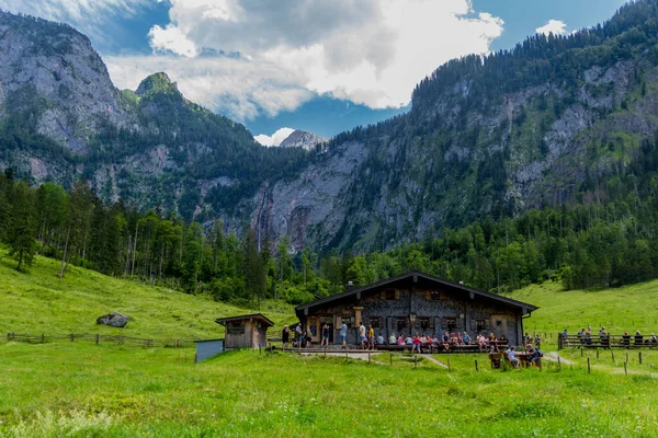 Bela Excursão Exploração Longo Das Berchtesgaden Alpine Foothills Schoenau Koenigsee — Fotografia de Stock