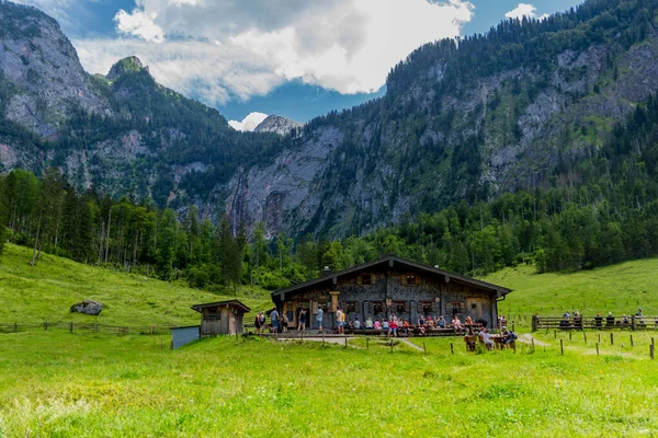 Bela Excursão Exploração Longo Das Berchtesgaden Alpine Foothills Schoenau Koenigsee — Fotografia de Stock