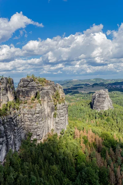 Excursão Exploração Através Saxão Suíço Lugares Difensivos Saxônia Alemanha — Fotografia de Stock