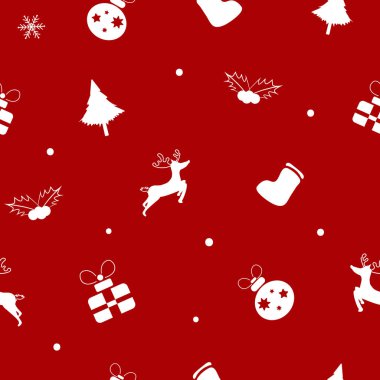 Mutlu Noeller, Hediyelik, kış tatili, mutlu yeni yıl, Dikişsiz desen çizgi film en az, doku arka plan duvar kağıdı vektör çizim