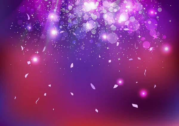 Célébration Fête Étoiles Poussière Confettis Tombant Dispersion Explosion Scintillement Violet — Image vectorielle