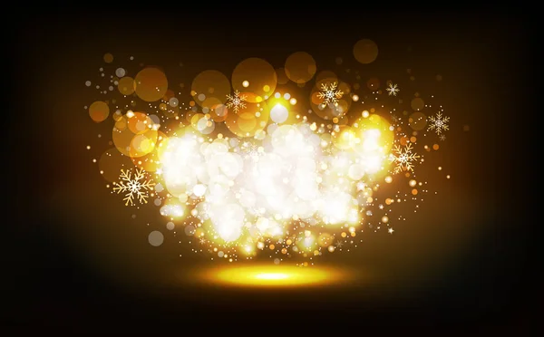 Golden Stars Scatter Scintillement Néon Célébration Confettis Noël Fête Hiver — Image vectorielle