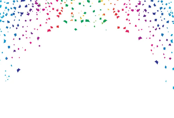 Confetti Explosão Papel Queda Decoração Colorido Espectro Arco Íris Festa — Vetor de Stock