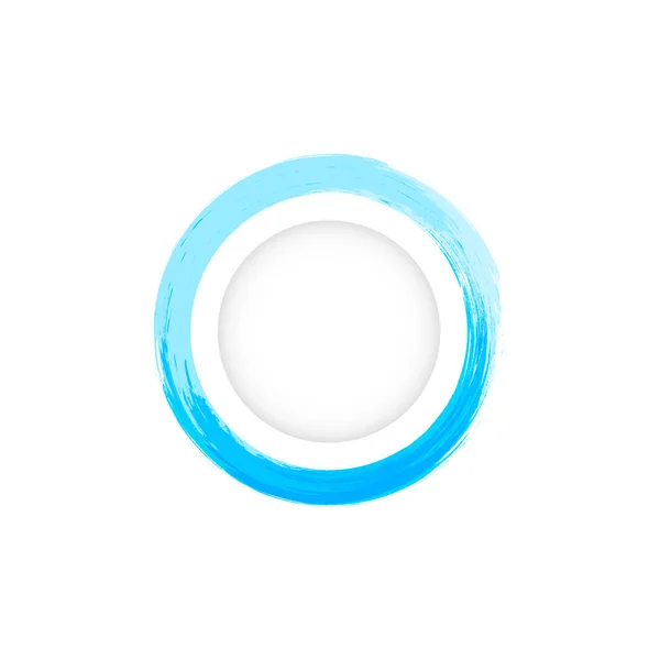 Vodní Úvodní Banner Logo Akvarel Ink Kruh Ring Frame Vektorové — Stockový vektor