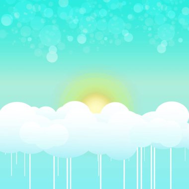 Summer, güneş parlak bokeh bulanık kabarcık yıldız toz sim ışıltı doğa taze arka plan ile bulutlar üzerinde