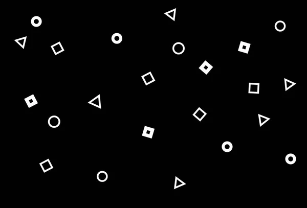 Formas Geometria Triângulo Quadrados Círculo Dispersão Conceito Preto Branco Abstrato — Vetor de Stock