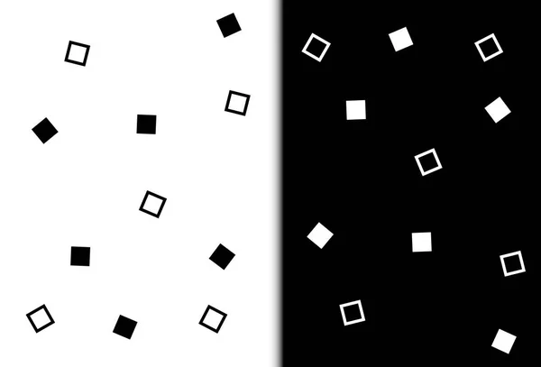 Siyah Beyaz Arka Plan Vektör Çizim Üzerinde Geometri Dağılım Kareler — Stok Vektör