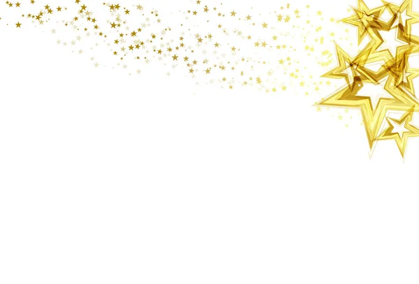 Goldene Sterne Verstreuen Glitzernden Funken Und Blinkendes Konfetti Feier Auf — Stockvektor