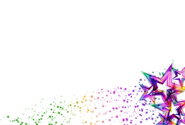 Rainbow Stars Scatter Glitter Sparking Blinking Confetti Celebration Party White — Stock Vector