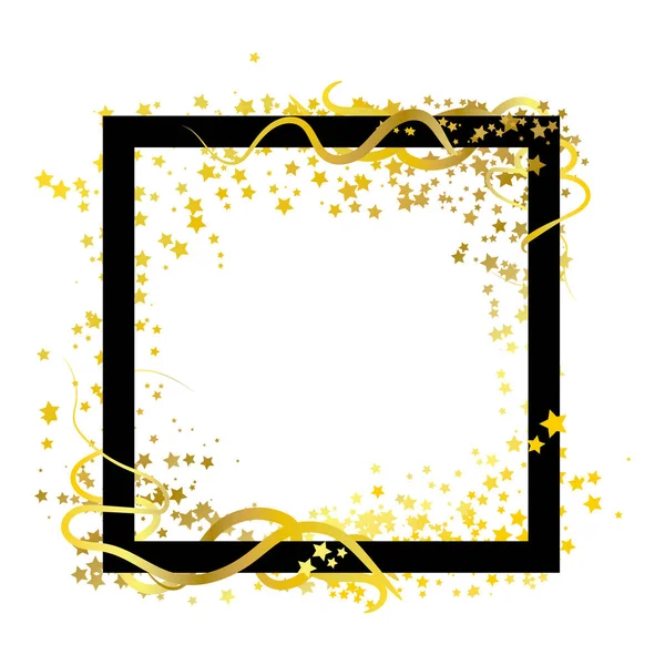Çerçeve yıldız altın tema sarmal eğri kırbaç satırları arka plan için şablon afiş poster reklam kullanarak dağılım