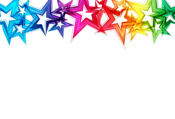 Stars Rainbow Scatter Glitter Shine Confetti Celebration Party White Abstract — Stock Vector