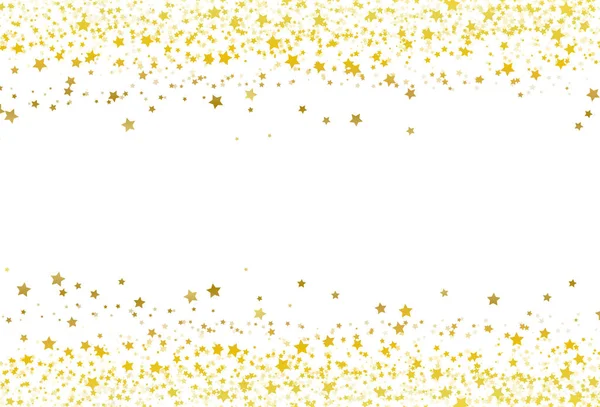 Estrellas Dispersión Brillo Confeti Marco Oro Bandera Galaxia Celebración Partido — Vector de stock