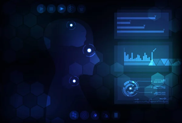 Teknoloji arka plan dijital futuristik Infographic kavramı mavi modern bilim analiz insan robot tasarım