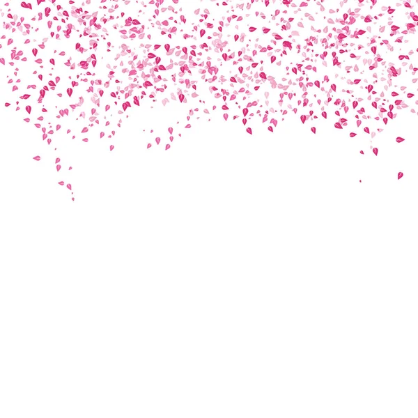 Sakura Scatter Roze Bladeren Die Vallen Concept Witte Achtergrond Textuur — Stockvector