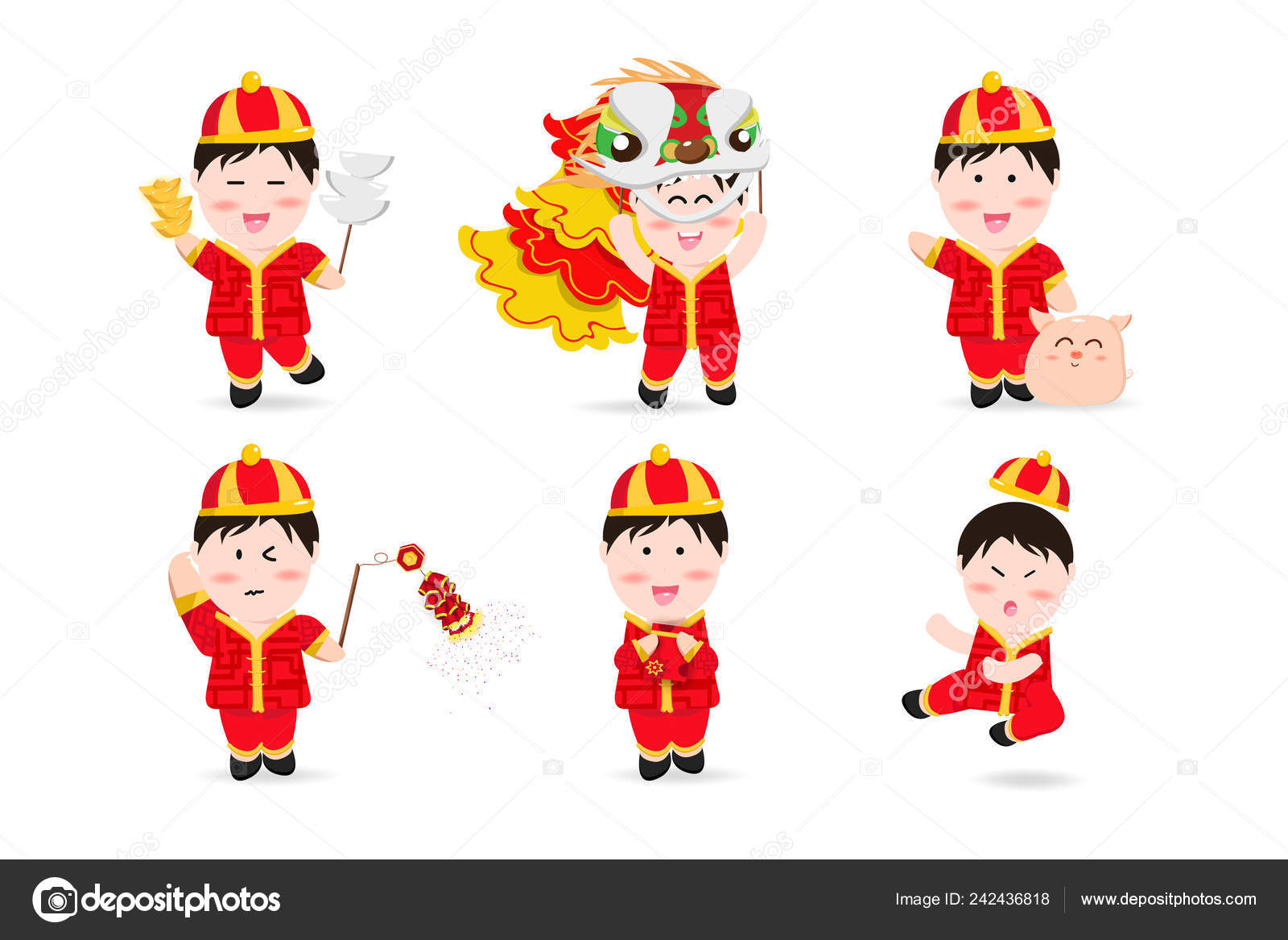 Chinese Boy People Cute Characters Cartoon Mascot Chinese New Year Stock Vector Image by ©Hatcha #242436818 Chinese Boy People Cute Characters Cartoon Mascot Chinese New Year Stock Vector Image by ©Hatcha #242436818