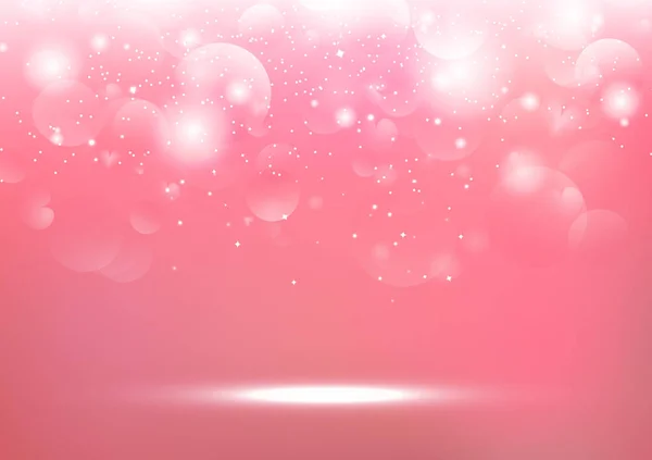 Dag Van Valentijnskaarten Wazig Hart Bokeh Glitter Helder Roze Abstracte — Stockvector