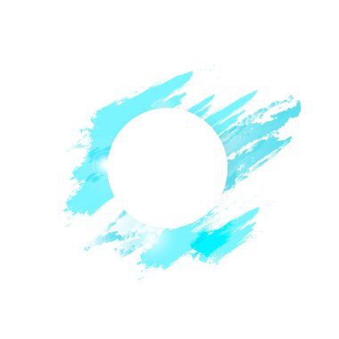 Sanatsal arka plan, afiş dairesel yüzük şablon, suluboya mavi mürekkep sıçrama vektör çizim