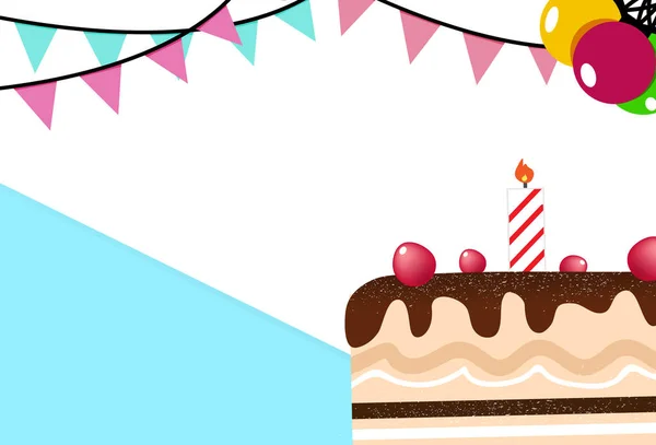 愉快的生日蛋糕和庆祝党卡片抽象背景向量例证 — 图库矢量图片